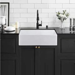 Ceramic Farmhouse Kitchen Sink With Basket Filter